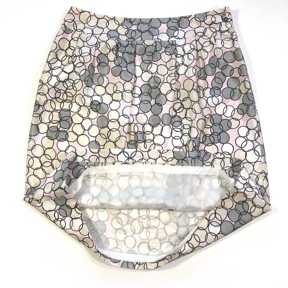 Escada Silk Pleated Geometric Skirt Pink Gray Sz 8 - Picture 4 of 10